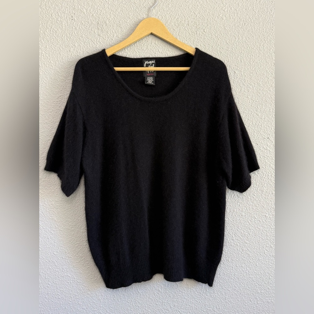Jacque and Koko Short Sleeve Sweater Size 18-20 Angora Blend‎ EUC